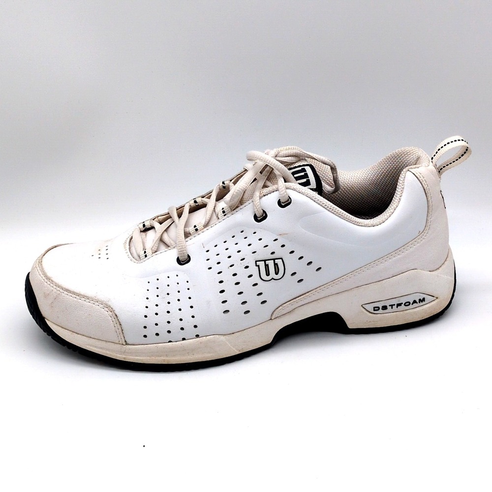 Wilson‎ Sneakers Mens White 11.5 Leather Tennis Shoes DSTFoam Comfort WRS312320